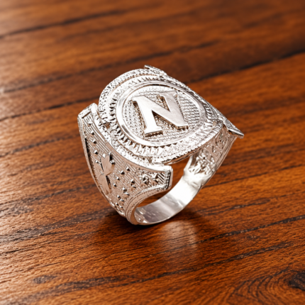 Handmade 925 Silver Alphabet Ring – Adjustable Fit