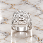 925 Silver Handmade Alphabet Ring – Personalized Initial Jewelry