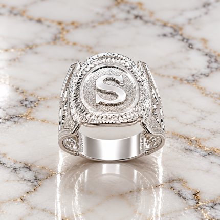 925 Silver Handmade Alphabet Ring – Personalized Initial Jewelry