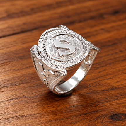 925 Silver Handmade Alphabet Ring – Personalized Initial Jewelry