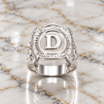 925 Silver Initial Ring – Artisan Handmade Jewelry