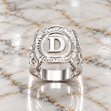 925 Silver Initial Ring – Artisan Handmade Jewelry
