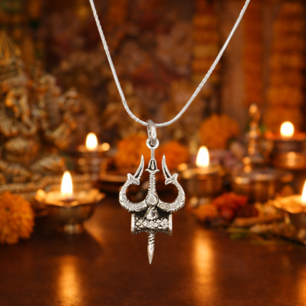 Divine Trishul: Sterling Silver 925 Pendant