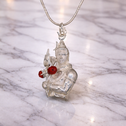 925 Sterling Silver Mahadev Pendant | Lord Shiva Trishul & Damru Design