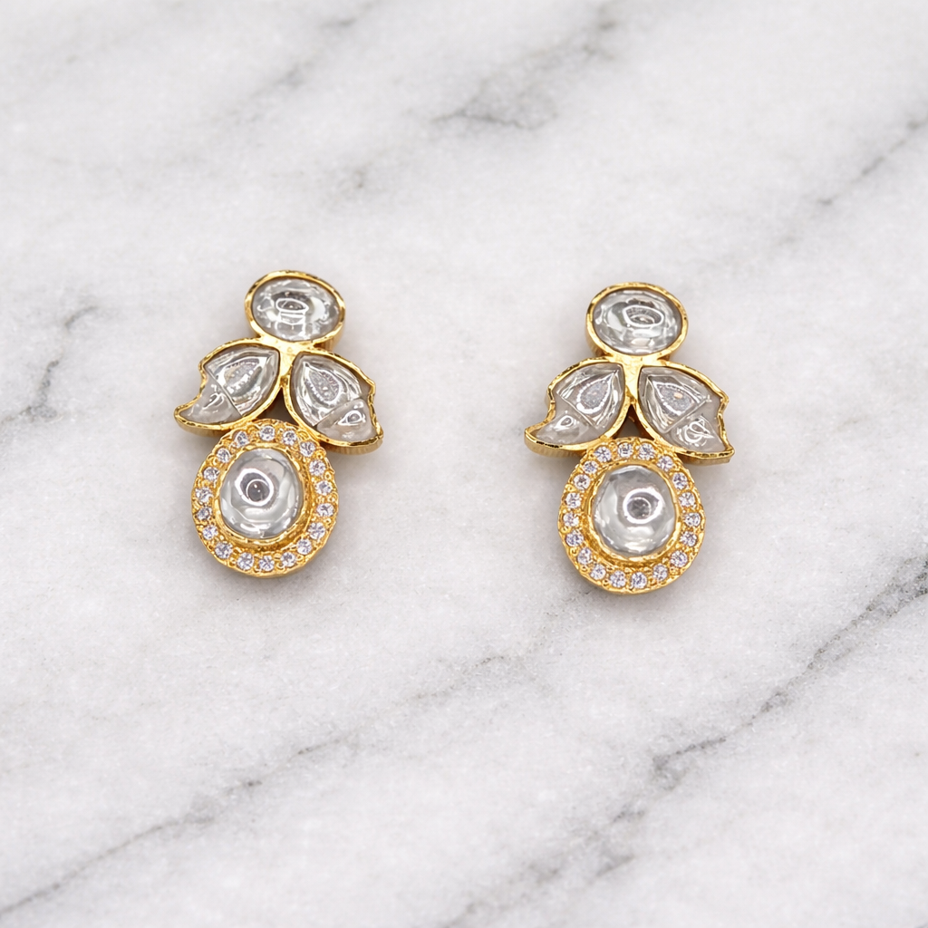 ChatGPT Image Mar 25, 2026, 04_08_10 PM Elegant Gold Polish Earrings with Crystal Halo