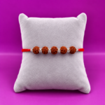 Divine Bond: Silver & Rudraksha Rakhi for Sacred Connections