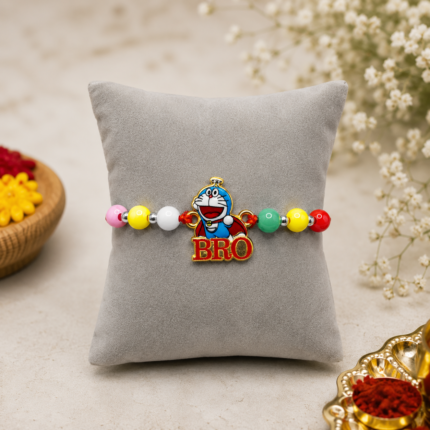 Kids Pure Silver Doraemon Rakhi