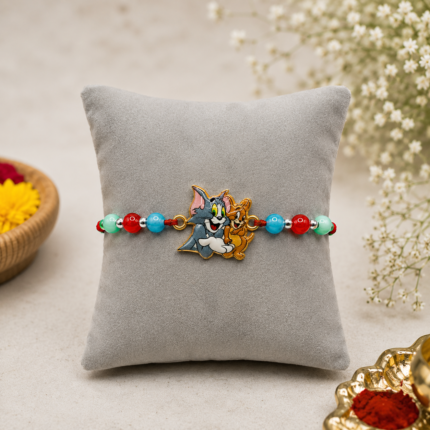 Kids Pure Silver Tom & Jerry Rakhi