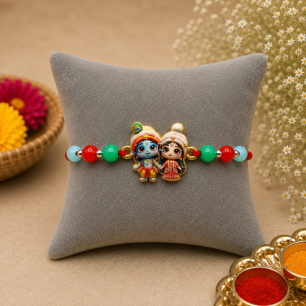 Kids Pure Silver Radha Krishna Rakhi