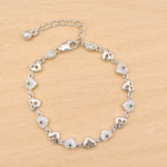 Pure Silver Heart Charm Bracelet for Women