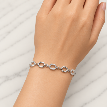 Elegant Pure Silver Ladies Bracelet for Women | Premium Handcrafted Silver Jewellery | Daily Wear Bracelet