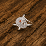 Pure Silver Designer Floral CZ Ring for Women | Elegant Everyday Wear Ring