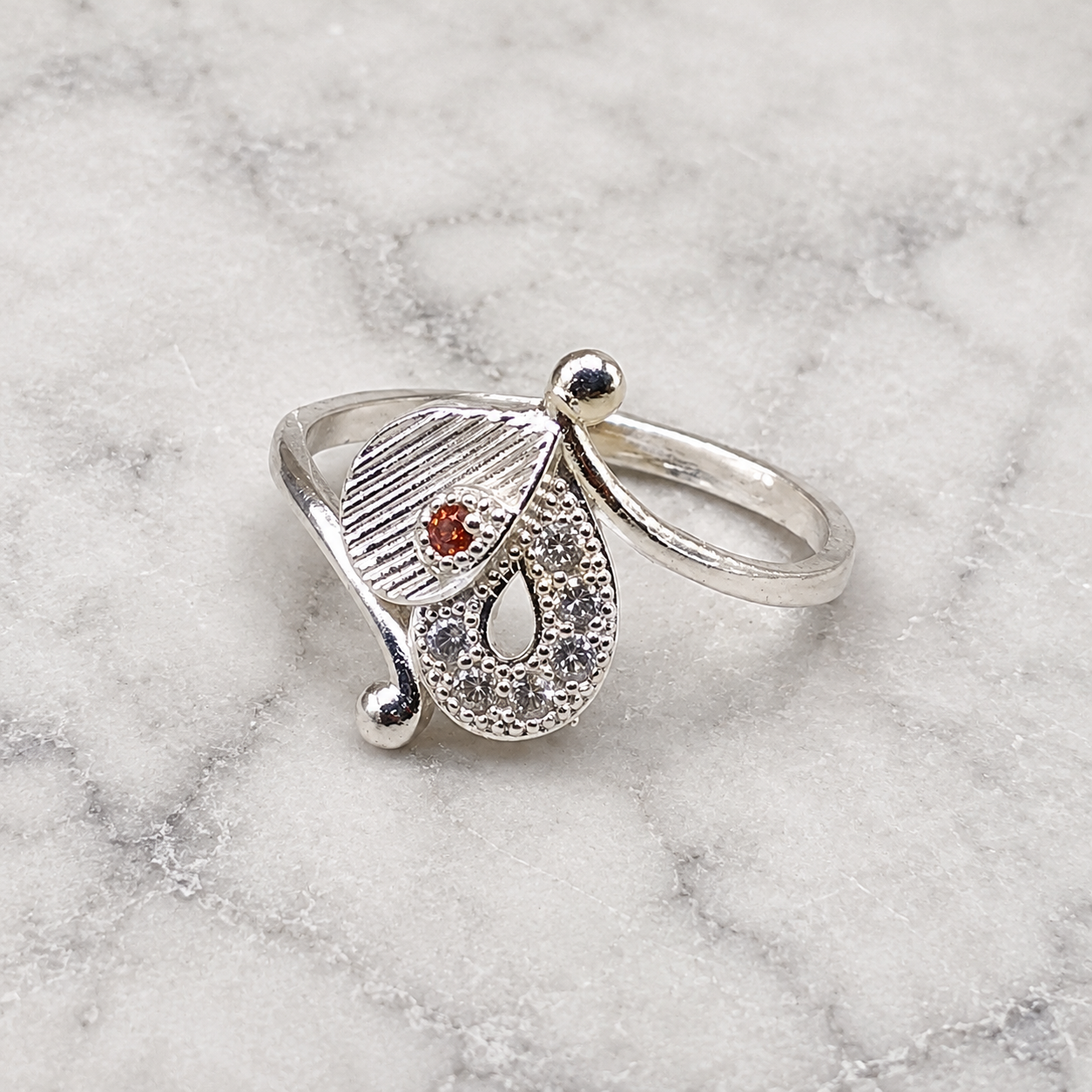 ChatGPT Image Jul 28, 2026, 12_09_17 PM Pure Silver Designer Floral CZ Ring for Women | Elegant Everyday Wear Ring
