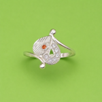 Pure Silver Designer Floral CZ Ring for Women | Elegant Everyday Wear Ring