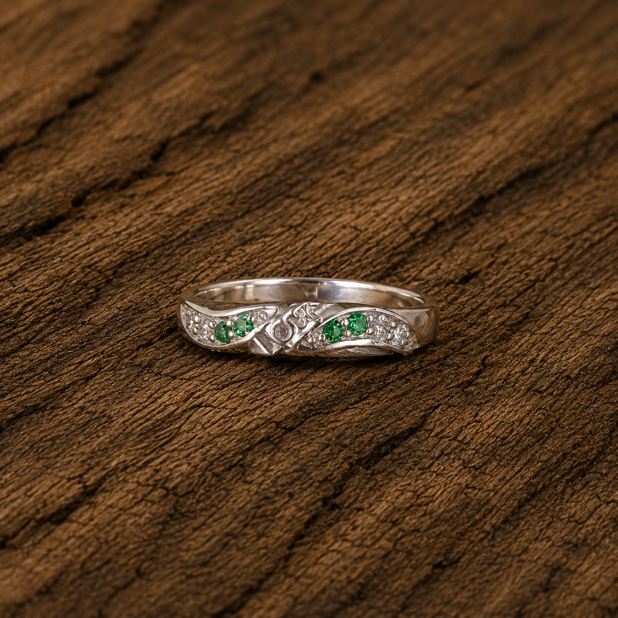 ChatGPT Image Jul 28, 2026, 12_40_00 PM Pure Silver Love Ring with Green & White CZ Stones | Elegant Promise Ring