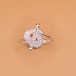 Pure Silver Designer Floral CZ Ring for Women | Elegant Everyday Wear Ring