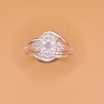 Pure Silver Floral CZ Ring for Women | Elegant Four-Petal Flower Designer Ring