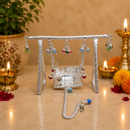 Pure Silver God Jhula – Elegant Handcrafted Silver Swing for Laddu Gopal