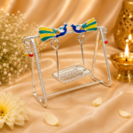 Pure Silver God Jhula with Peacock Design – Elegant Silver Swing for Laddu Gopal Ji