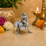 Pure Silver Bal Krishna Murti – Exquisite Handcrafted Silver Idol for Home Temple