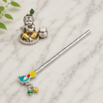 Pure Silver Krishna Flute – Exquisite Handcrafted Silver Bansuri for Pooja & Gifting