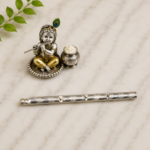 Pure Silver Krishna Flute – Elegant Handcrafted Silver Bansuri with Intricate Design
