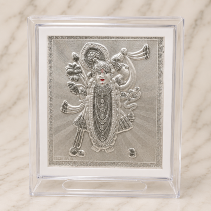 Pure Silver God Frame – Elegant Devotional Silver Art
