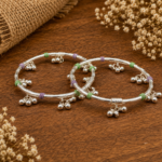 Traditional silver foot kada for women.