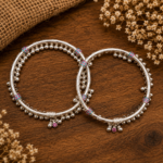 Premium designer silver leg kada for women.