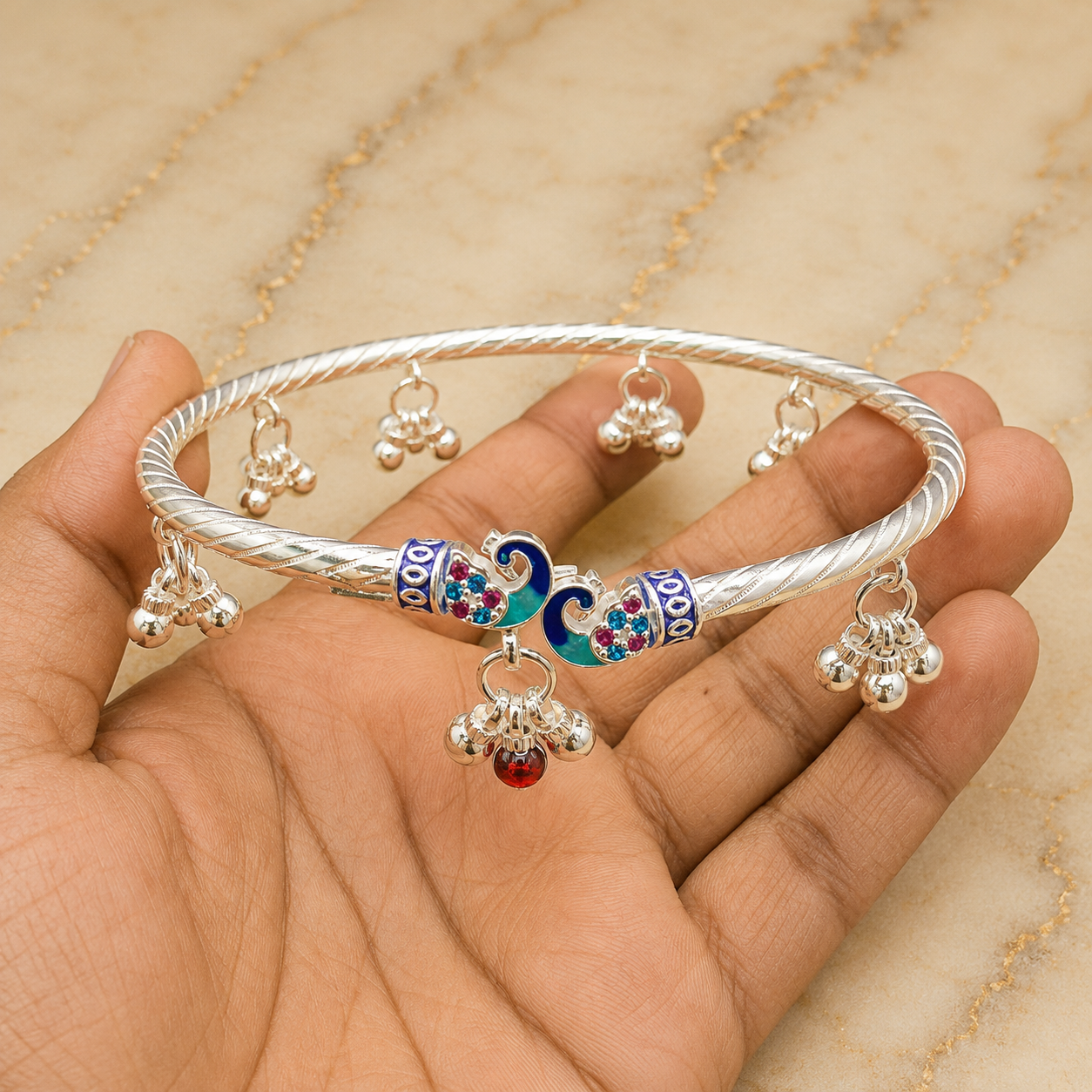 Aug 27, 2026, 02_51_18 PM Premium Silver Leg Kada for Ladies