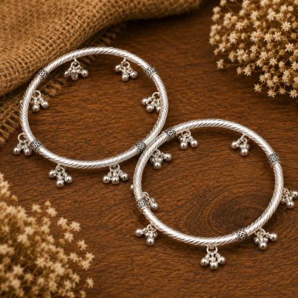 Silver Ladies Leg Kada – Elegant Traditional Anklet