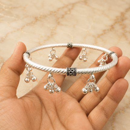 Silver Ladies Leg Kada – Elegant Traditional Anklet