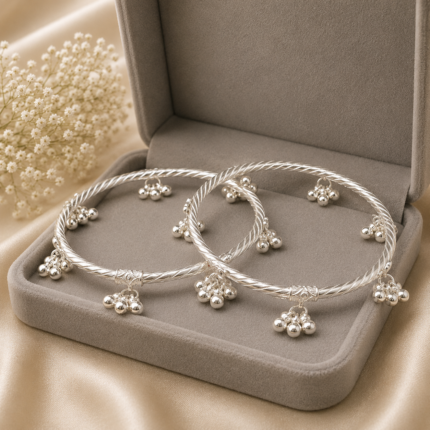 Ladies Silver Leg Kada – Traditional Silver Foot Jewellery