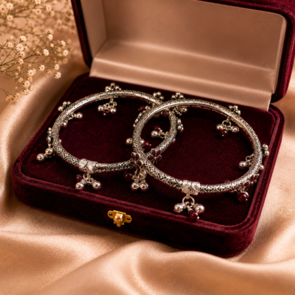 Silver Leg Kada for Ladies – Classic Indian Anklet