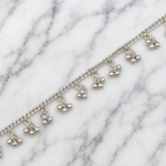Elegant Silver Female Bracelet with Dangling Bead Charms