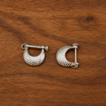 Pure Silver Men's Textured Hoop Earring