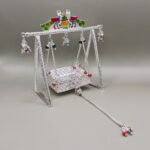 Pure Silver God Jhula with Enamel Work – Elegant Silver Jhula for Laddu Gopal