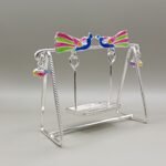 Pure Silver God Jhula with Colorful Peacock Design – Elegant Silver Swing for Laddu Gopal Ji