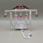 Pure Silver God Jhula with Enamel Peacock Design – Designer Silver Swing for Laddu Gopal Ji