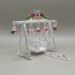 Pure Silver God Jhula with Enamel Peacock Design – Designer Silver Swing for Laddu Gopal Ji