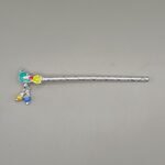 Pure Silver Krishna Flute with Colorful Enamel & Bead Work