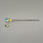 Pure Silver Krishna Flute with Enamel Peacock Design – Elegant Silver Bansuri