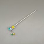 Pure Silver Krishna Flute with Enamel Peacock Design – Elegant Silver Bansuri