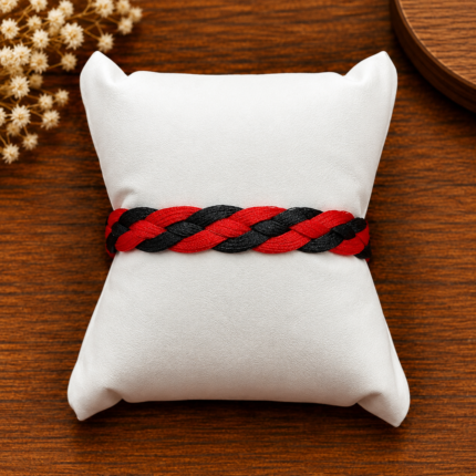 Silver Dhaga Moli – Traditional Red & Black Silver Bracelet