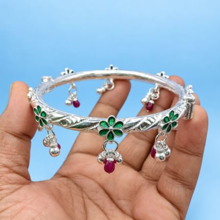 Ethnic Silver Leg Kada