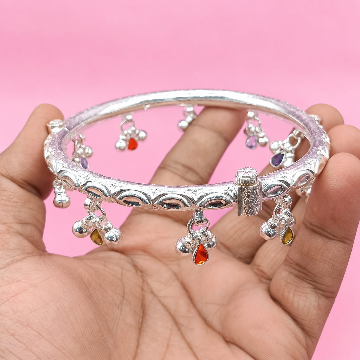 ChatGPT Image Sep 4, 2026, 07_08_39 PM Modern Traditional Silver Leg Kada