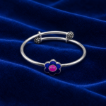 Beautiful silver kids kada crafted with an elegant traditional design, perfect for everyday wear and special occasions. A lovely jewellery gift for babies and kids.