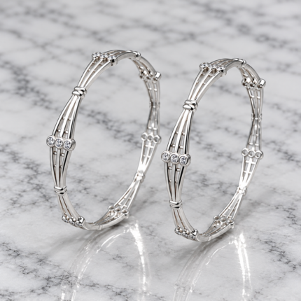 Silver Ladies Bangle – Elegant Traditional Design
