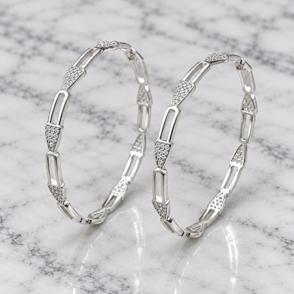 Pure Silver Ladies Kada Bangle – Premium Finish