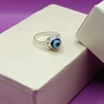 Pure Silver Kids Evil Eye Ring – Stylish Adjustable Ring for Children